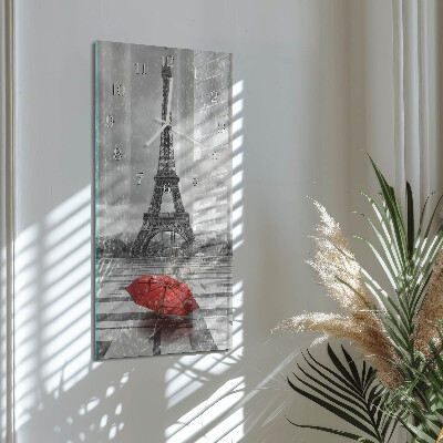 Vertical wall clock Eiffel Tower