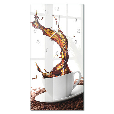 Vertical rectangular wall clock A cup of coffee