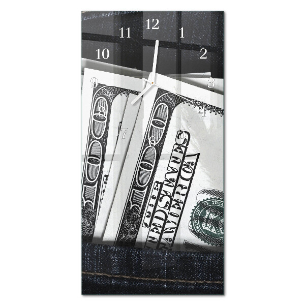 Modern vertical wall clock Banknotes