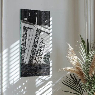 Modern vertical wall clock Banknotes