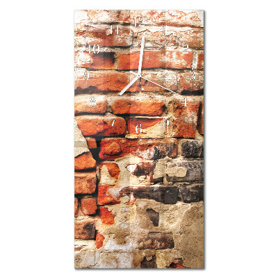Glass clock vertical Brick wall