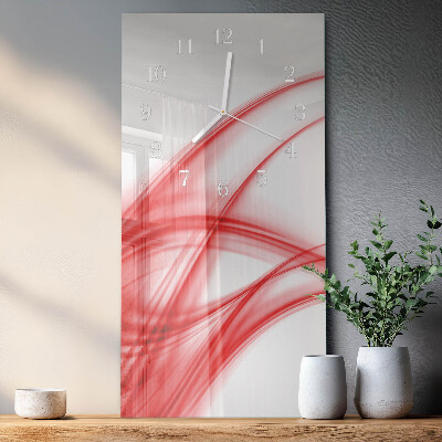 Glass wall clock vertical Abstract art