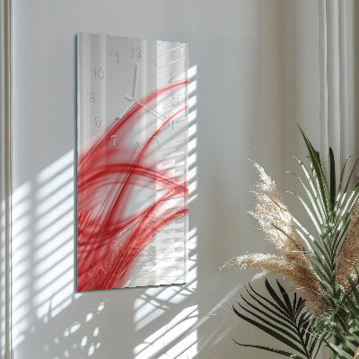 Glass wall clock vertical Abstract art