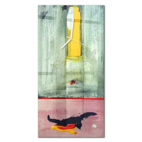 Glass clock vertical Colorful pattern