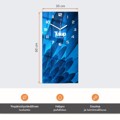 Glass wall clock vertical Mountains
