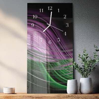 Vertical rectangular wall clock Abstract art