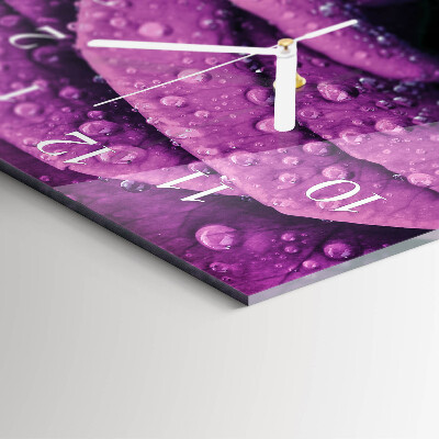 Glass clock vertical Rose