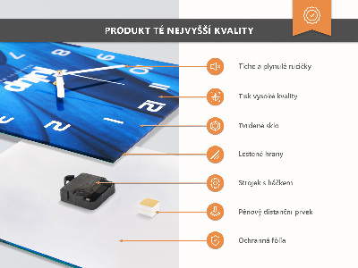 Glass wall clock vertical Stone
