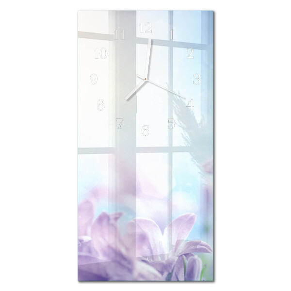 Glass clock vertical Purple