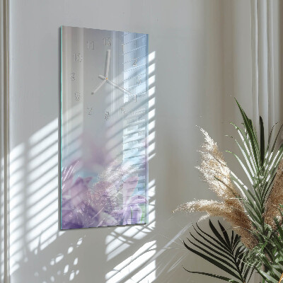 Glass clock vertical Purple