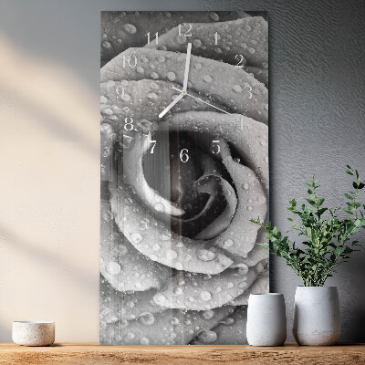 Vertical rectangular wall clock Rose