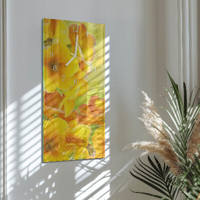 Vertical rectangular wall clock Flowers