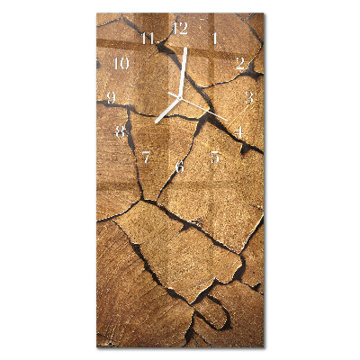 Glass clock vertical Wooden pattern