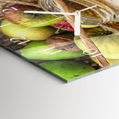 Glass wall clock vertical Autumn table