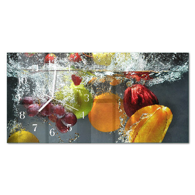 Rectangular glass clock horizontal Single fruit