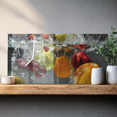 Rectangular glass clock horizontal Single fruit