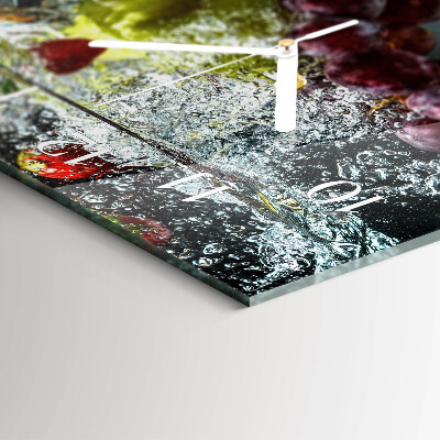 Rectangular glass clock horizontal Single fruit
