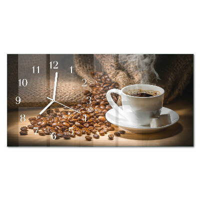 Rectangular glass clock horizontal Dark infusion
