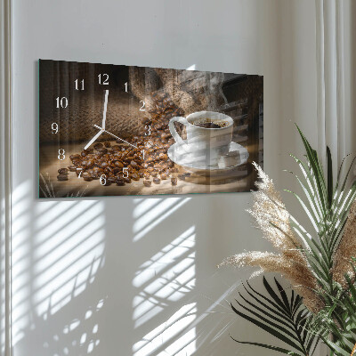 Rectangular glass clock horizontal Dark infusion