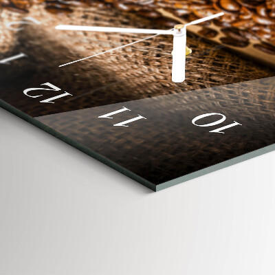 Rectangular glass clock horizontal Dark infusion