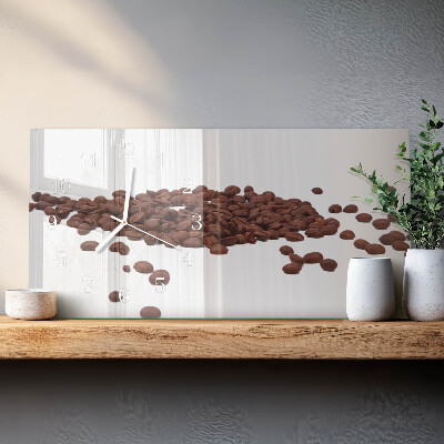 Rectangular glass clock horizontal Caffeine in beans