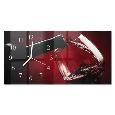Rectangular glass clock horizontal Wine vessel