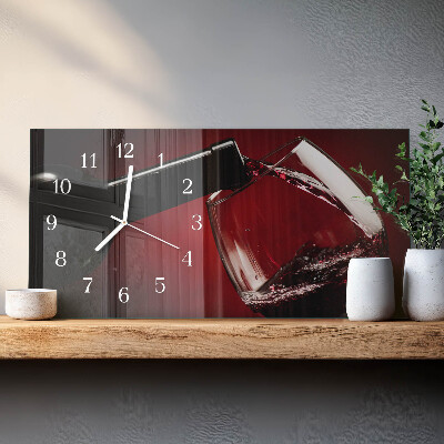 Rectangular glass clock horizontal Wine vessel