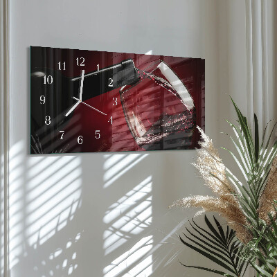 Rectangular glass clock horizontal Wine vessel