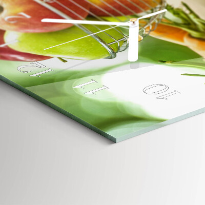 Rectangular glass clock horizontal Fruits and nectar