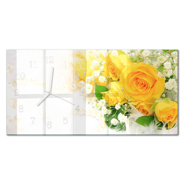 Horizontal wall clock Flower
