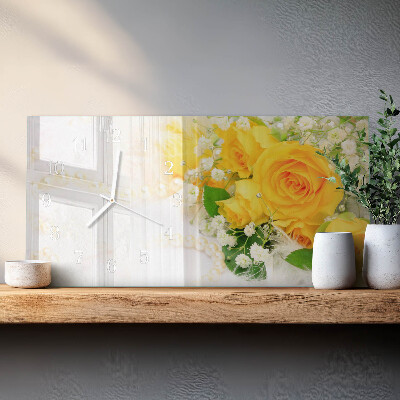Horizontal wall clock Flower