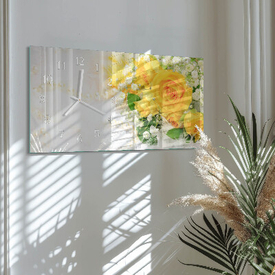 Horizontal wall clock Flower
