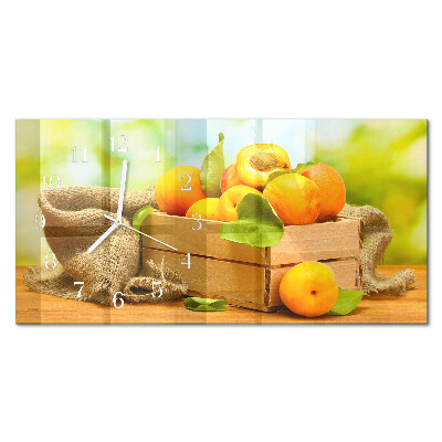 Rectangular glass clock horizontal Apricots