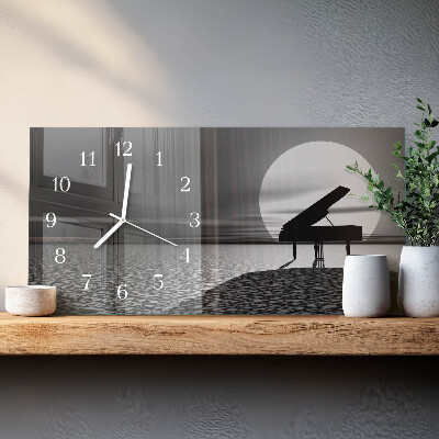 Horizontal rectangular wall clock Cabinet piano