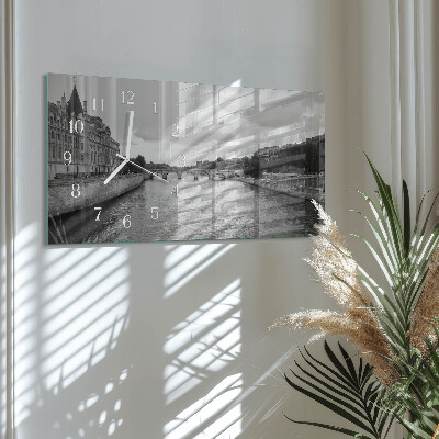 Horizontal wall clock Parisian bridges
