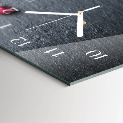 Glass wall clock horizontal Fruit cocktail