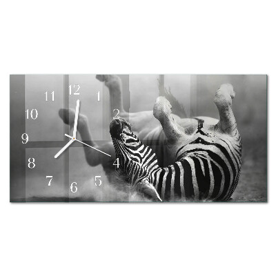Horizontal wall clock African zebra