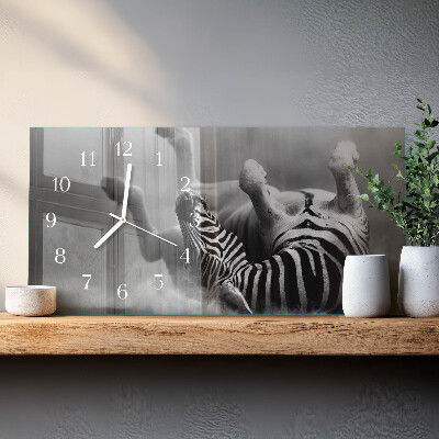Horizontal wall clock African zebra
