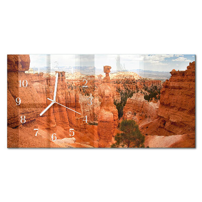 Rectangular glass clock horizontal Bryce Canyon