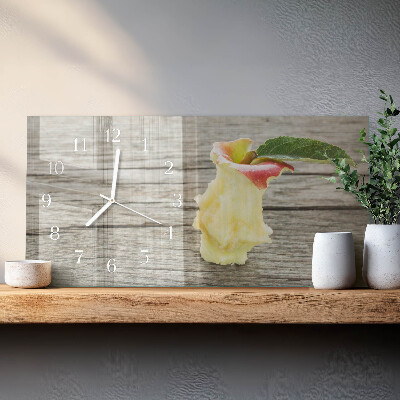Rectangular glass clock horizontal Apple scraps