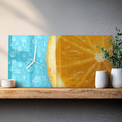 Horizontal wall clock Orange citrus