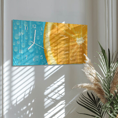 Horizontal wall clock Orange citrus