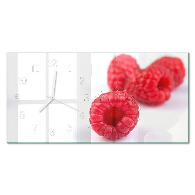 Horizontal rectangular wall clock Forest raspberries