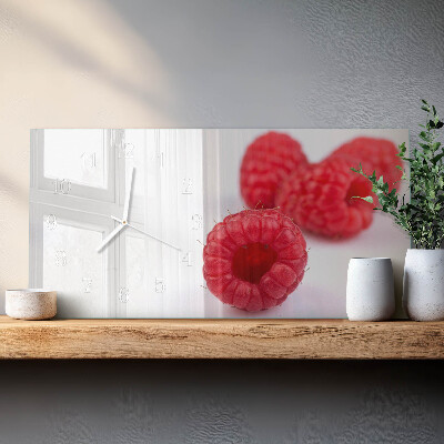 Horizontal rectangular wall clock Forest raspberries