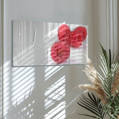 Horizontal rectangular wall clock Forest raspberries