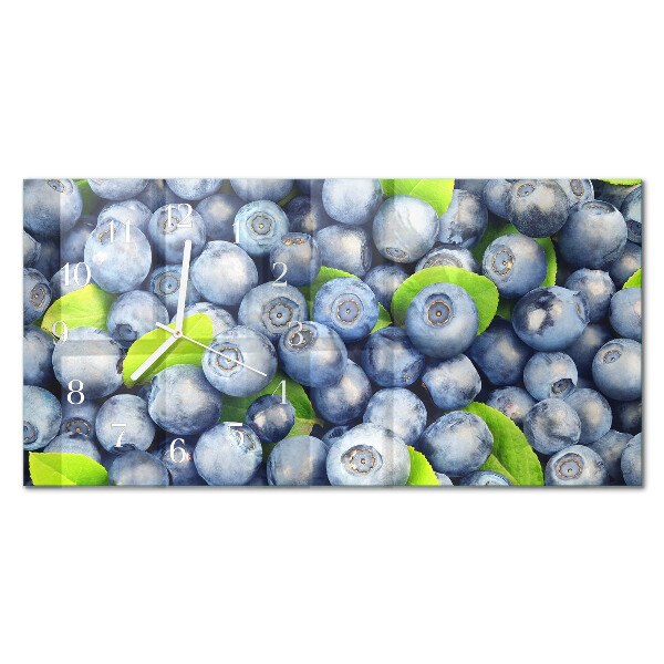 Horizontal rectangular wall clock Blueberries