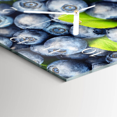 Horizontal rectangular wall clock Blueberries