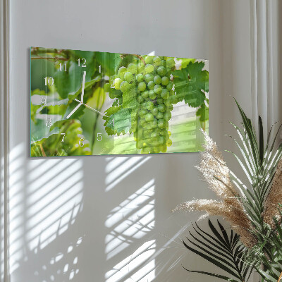 Rectangular glass clock horizontal Bunches of grapes