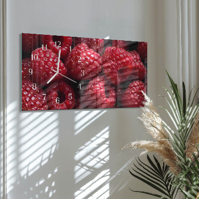 Horizontal wall clock Raspberry fruit