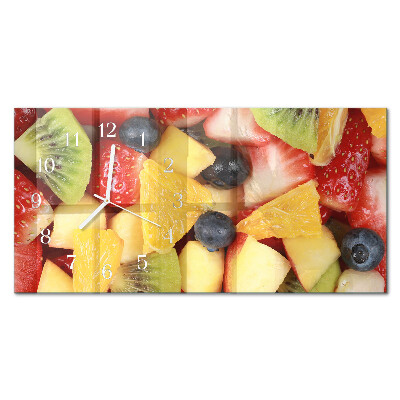 Horizontal rectangular wall clock Fruit salad